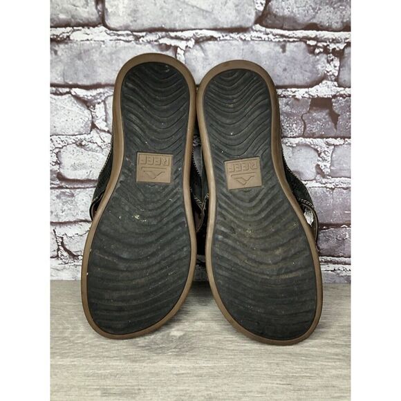 Reef Gray Synthetic Flip-Flops ￼Casual Beach Sandals Men Sz 11M US/44EU - Picture 8 of 16